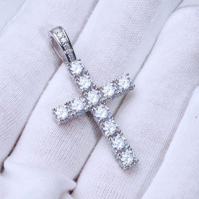4.51 Carat VVS Moissanite Cross In White Gold