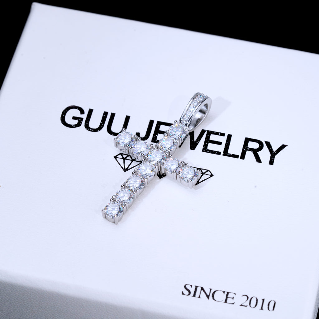 4.51 Carat VVS Moissanite Cross In White Gold
