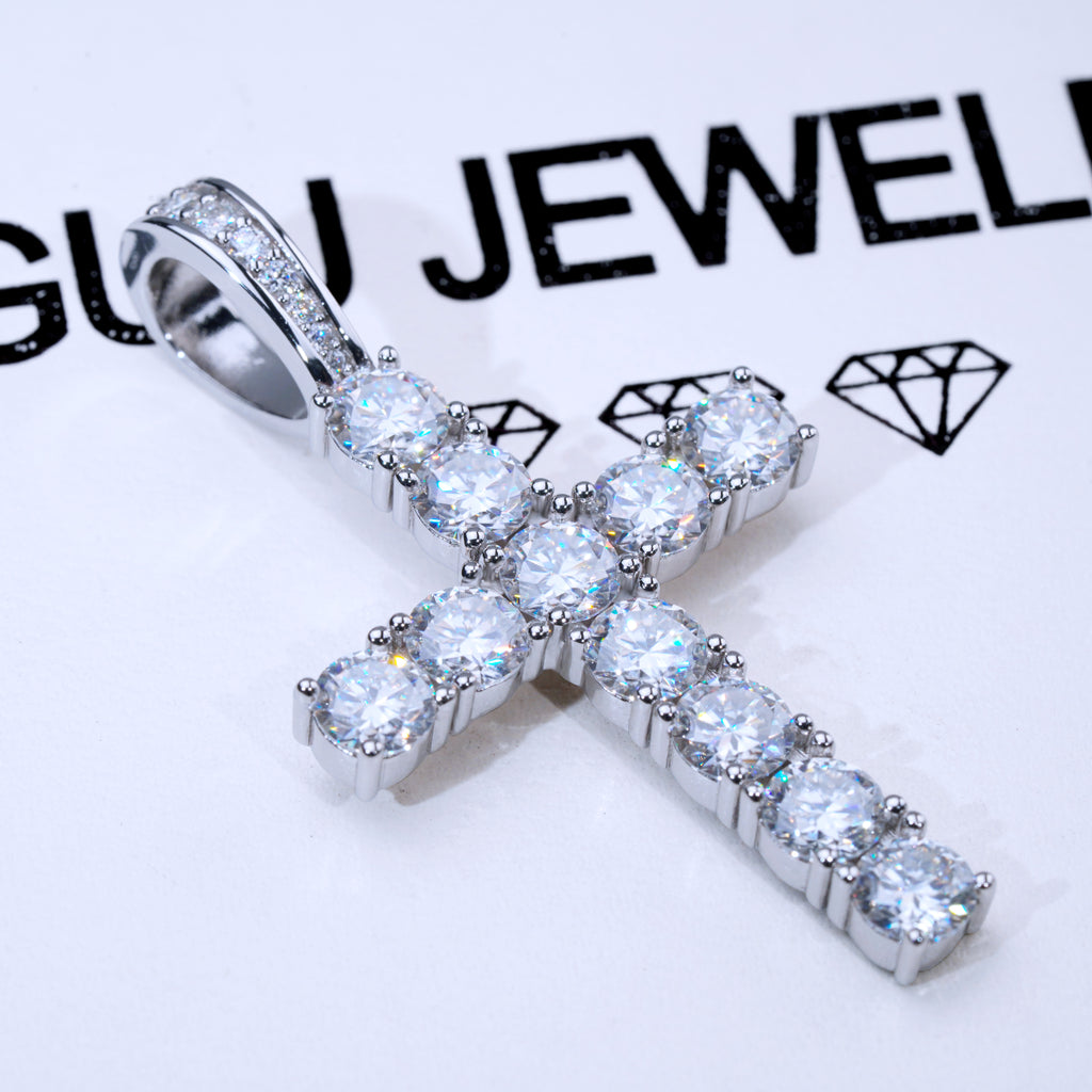 4.51 Carat VVS Moissanite Cross In White Gold