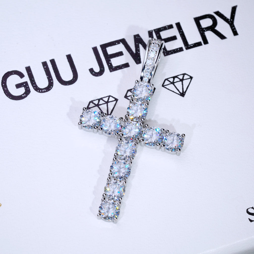 4.51 Carat VVS Moissanite Cross In White Gold