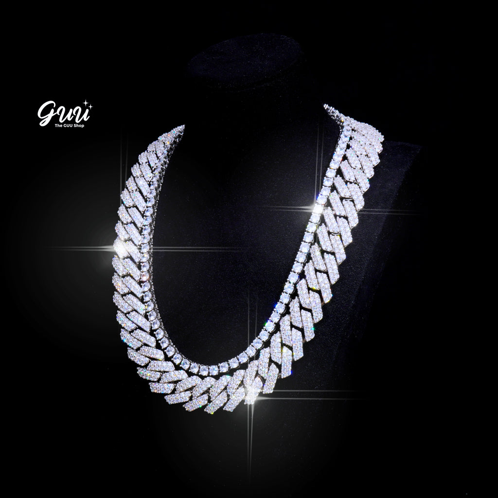 Bundle 19MM 2-Row Prong Cuabn + 5MM Tennis In WhtieGold