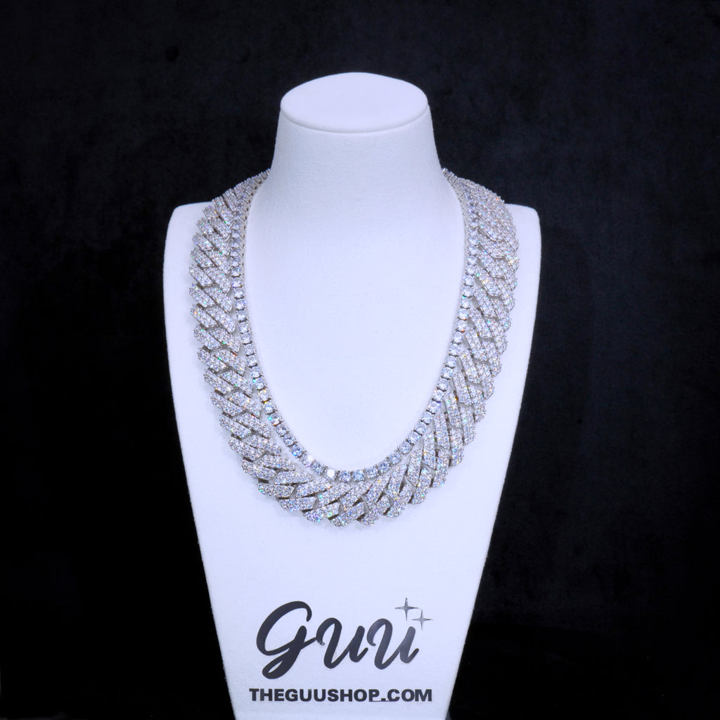 Bundle 19MM 2-Row Prong Cuabn + 5MM Tennis In WhtieGold