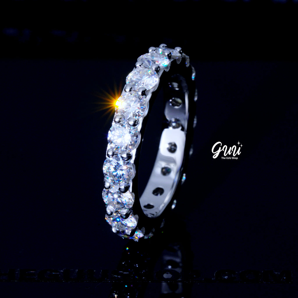 6.00 CARAT VVS Moissanite Single-Row Eternity Ring