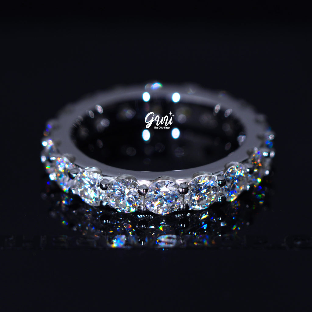 6.00 CARAT VVS Moissanite Single-Row Eternity Ring
