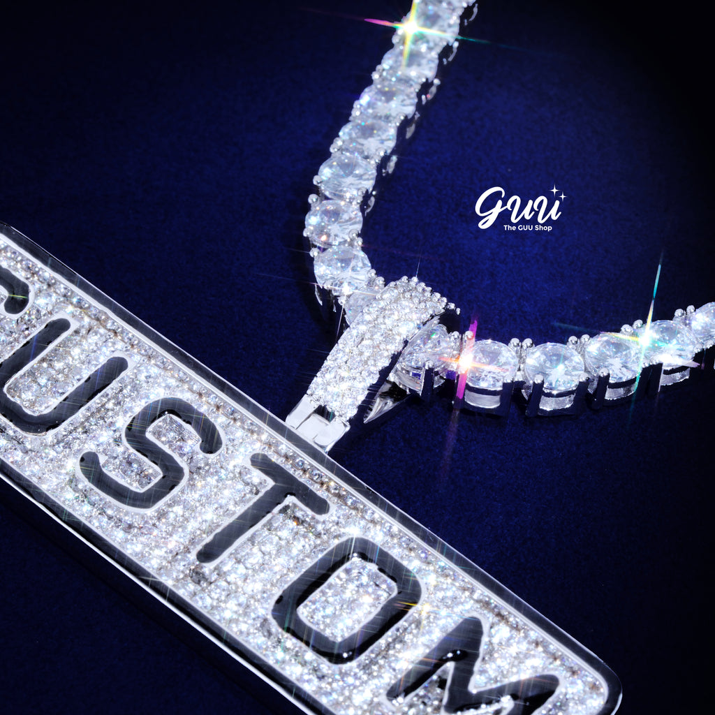 Custom Letters Rectangle Necklace