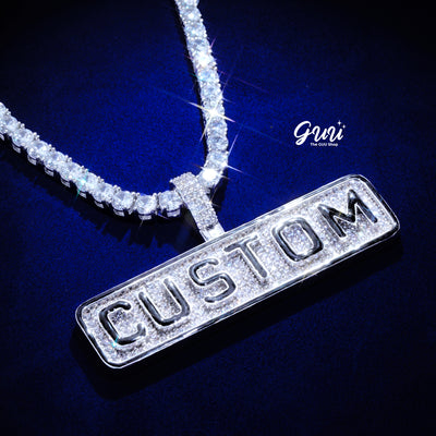 Custom Letters Rectangle Necklace