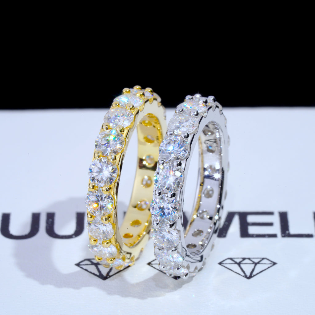 6.00 CARAT VVS Moissanite Single-Row Eternity Ring