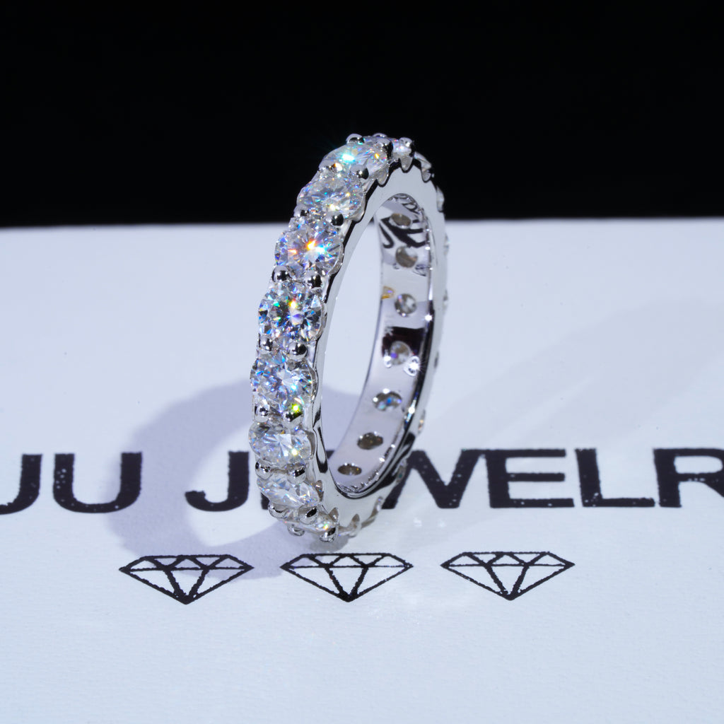 6.00 CARAT VVS Moissanite Single-Row Eternity Ring