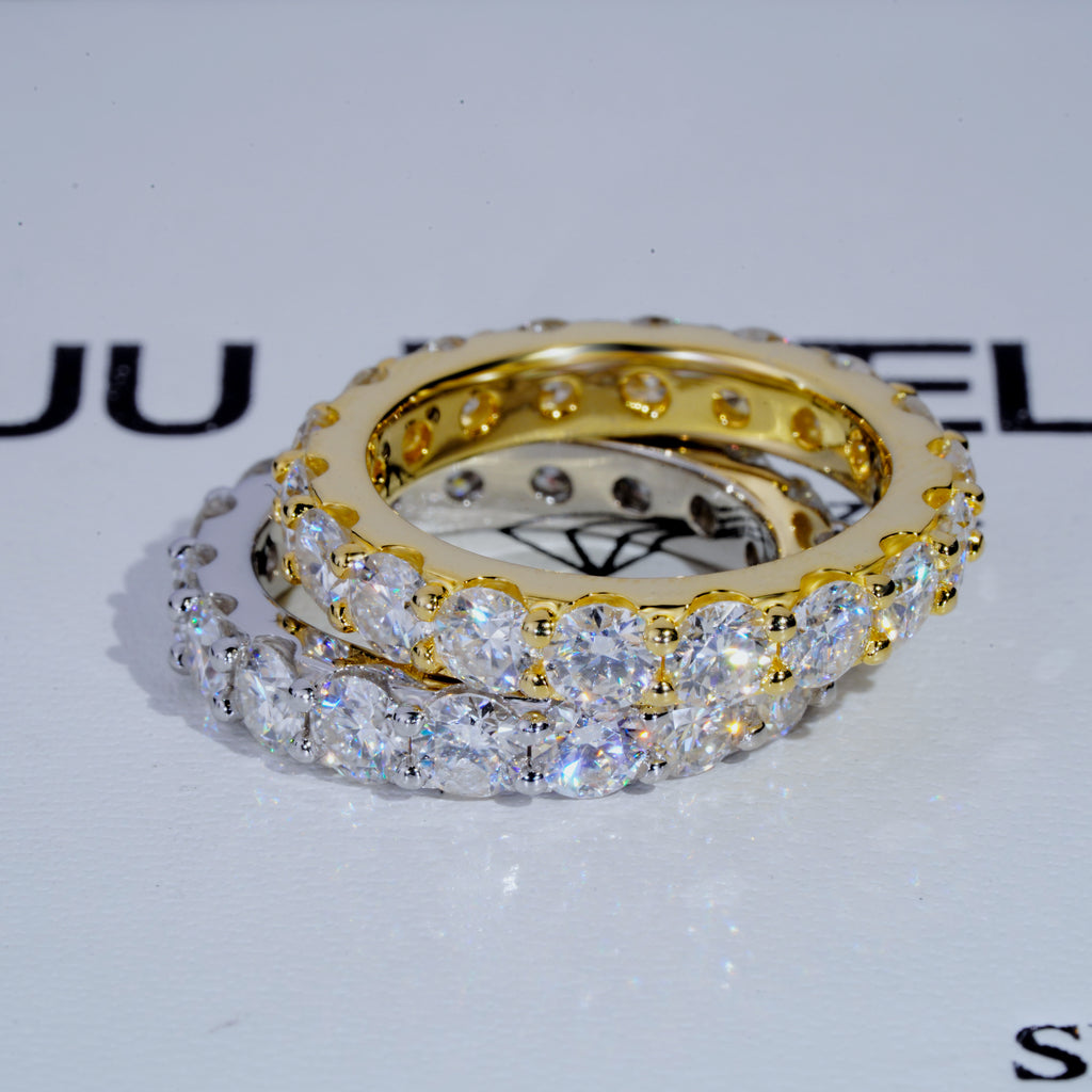 6.00 CARAT VVS Moissanite Single-Row Eternity Ring