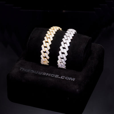 925S & VVS Moissanite 12MM Prong Cuban Bracelet