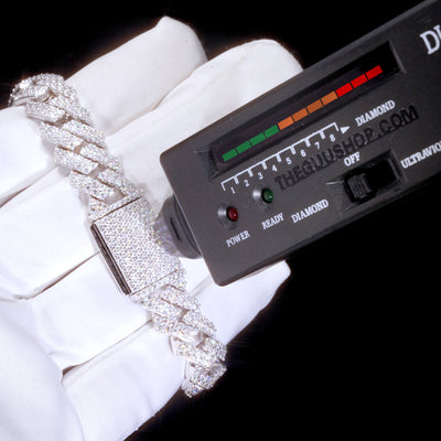 VVS Moissanite 12MM Prong Cuban Bracelet