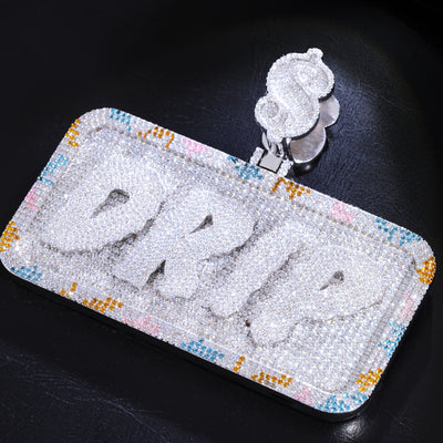 CUSTOM LETTER NECKLACE 3D COLORFUL SQUARE