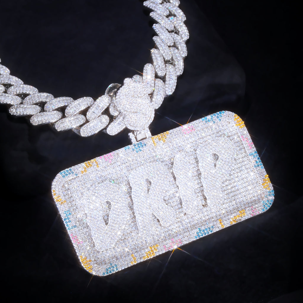 CUSTOM LETTER NECKLACE 3D COLORFUL SQUARE