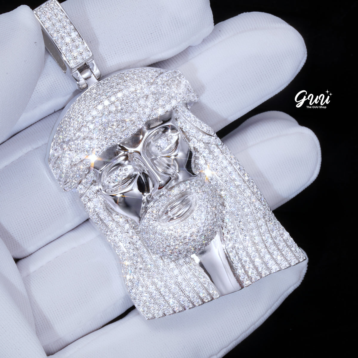 925S & VVS Moissanite Jesus In White Gold – The GUU Shop