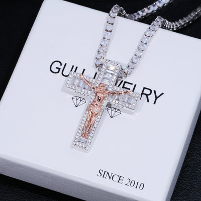 Jesus Crucifix Baguette Cross Necklace - The GUU Shop