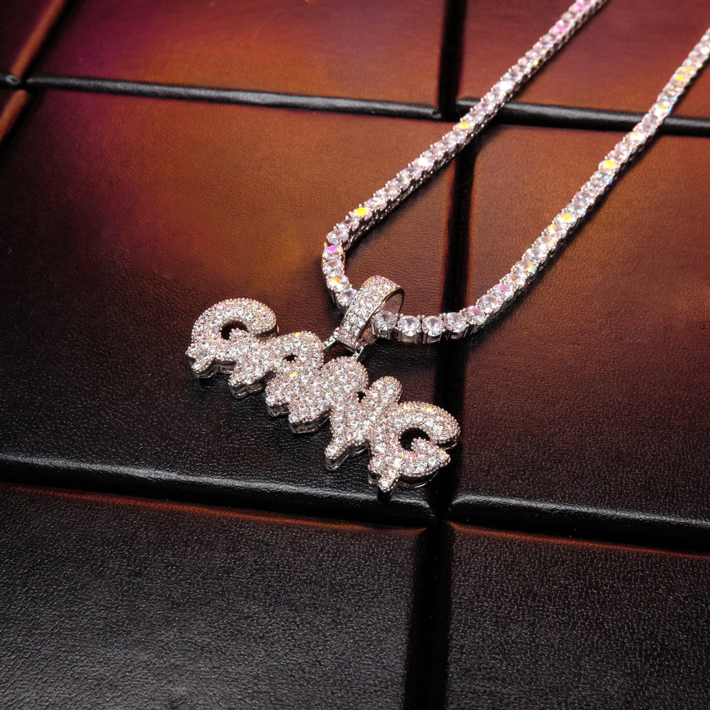 Iced Gold-Plated Letter GANG Pendant