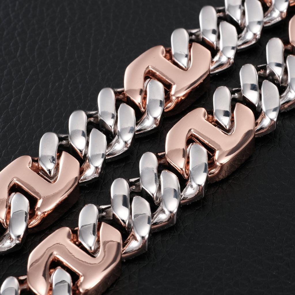 Iced Prong Link Choker (12mm) in White&Pink - The GUU Shop