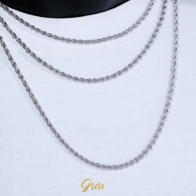 4MM White Gold Rope Chain - The GUU Shop