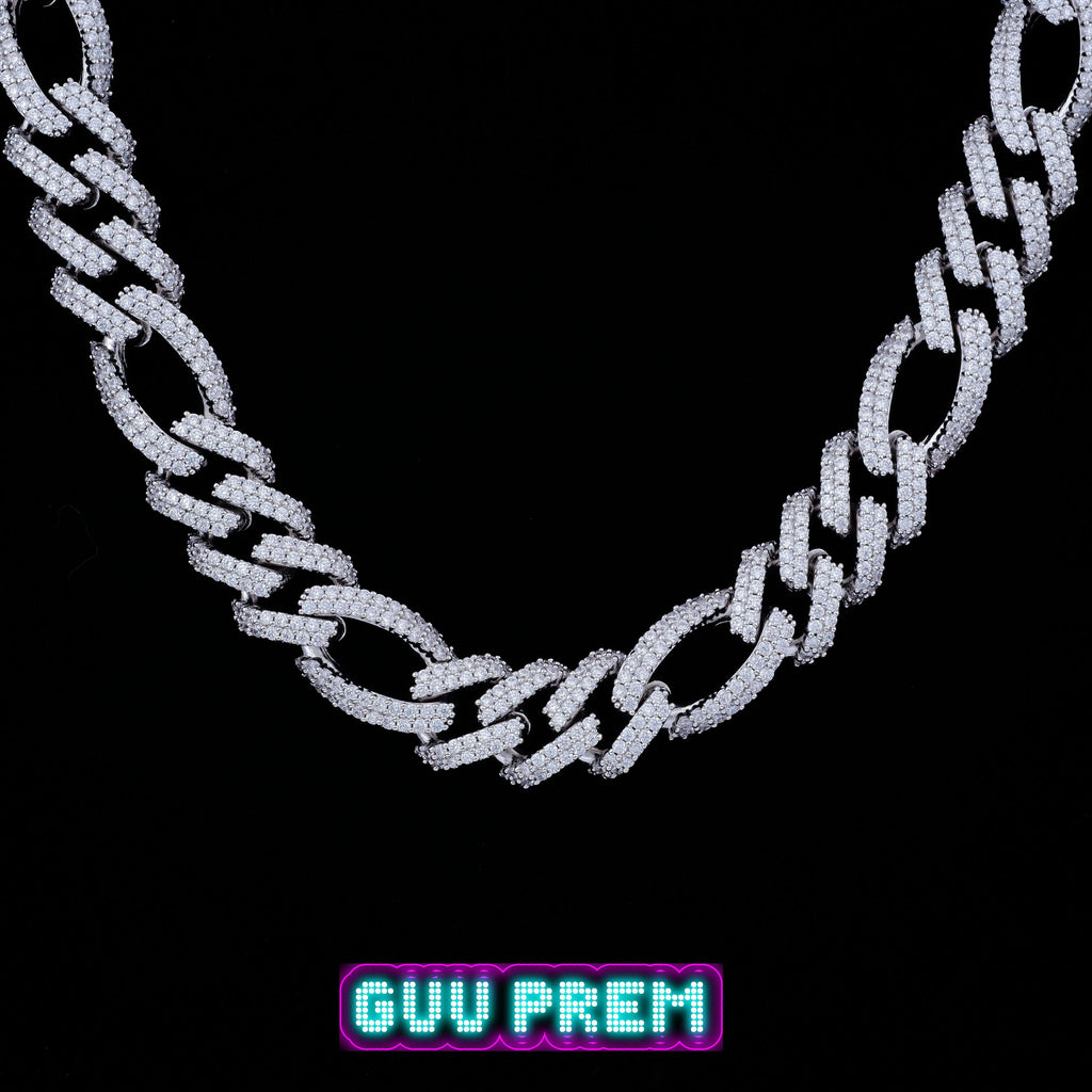 19mm Iced Figaro Chain - The GUU Shop