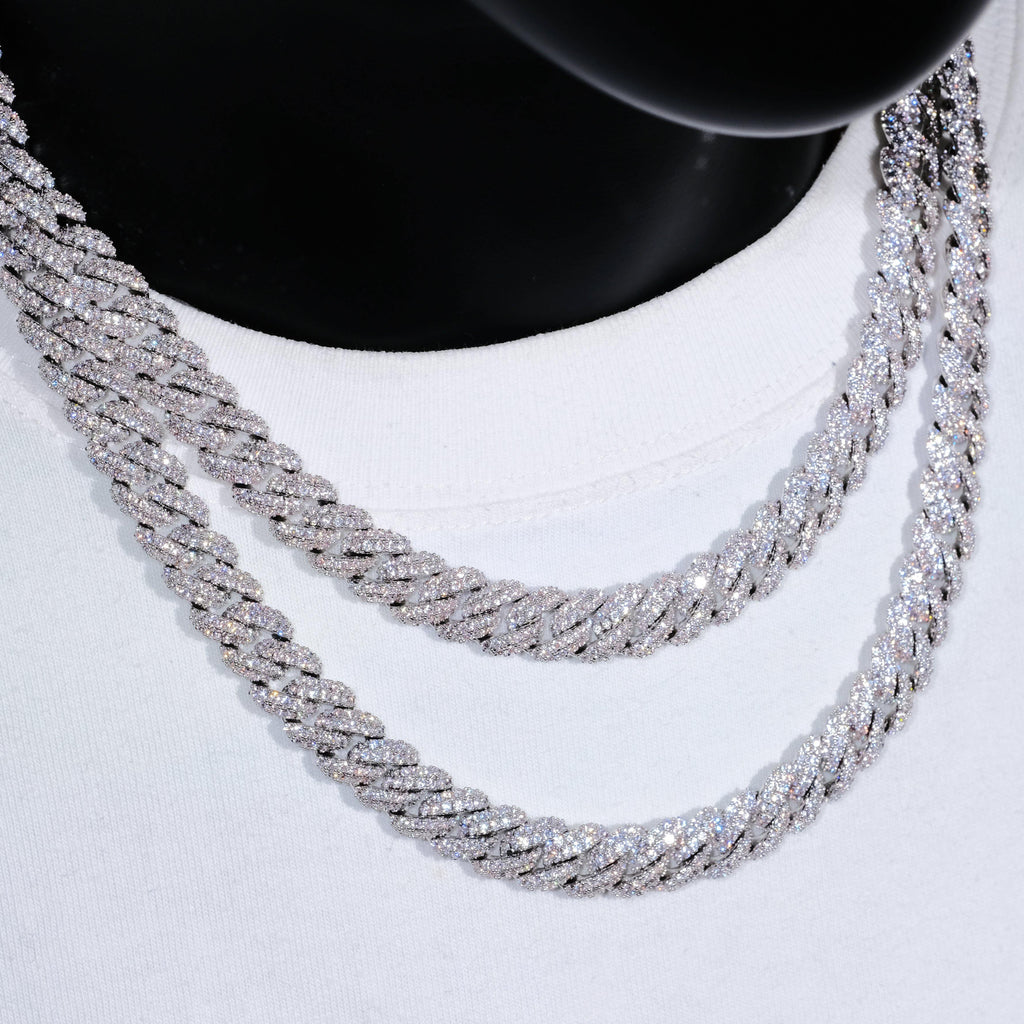 Cuban Link Chain (10mm) in White Gold - The GUU Shop