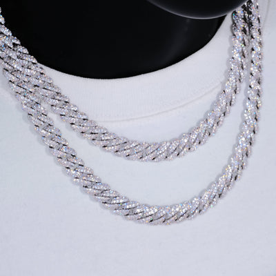 Cuban Link Chain (10mm) in White Gold - The GUU Shop