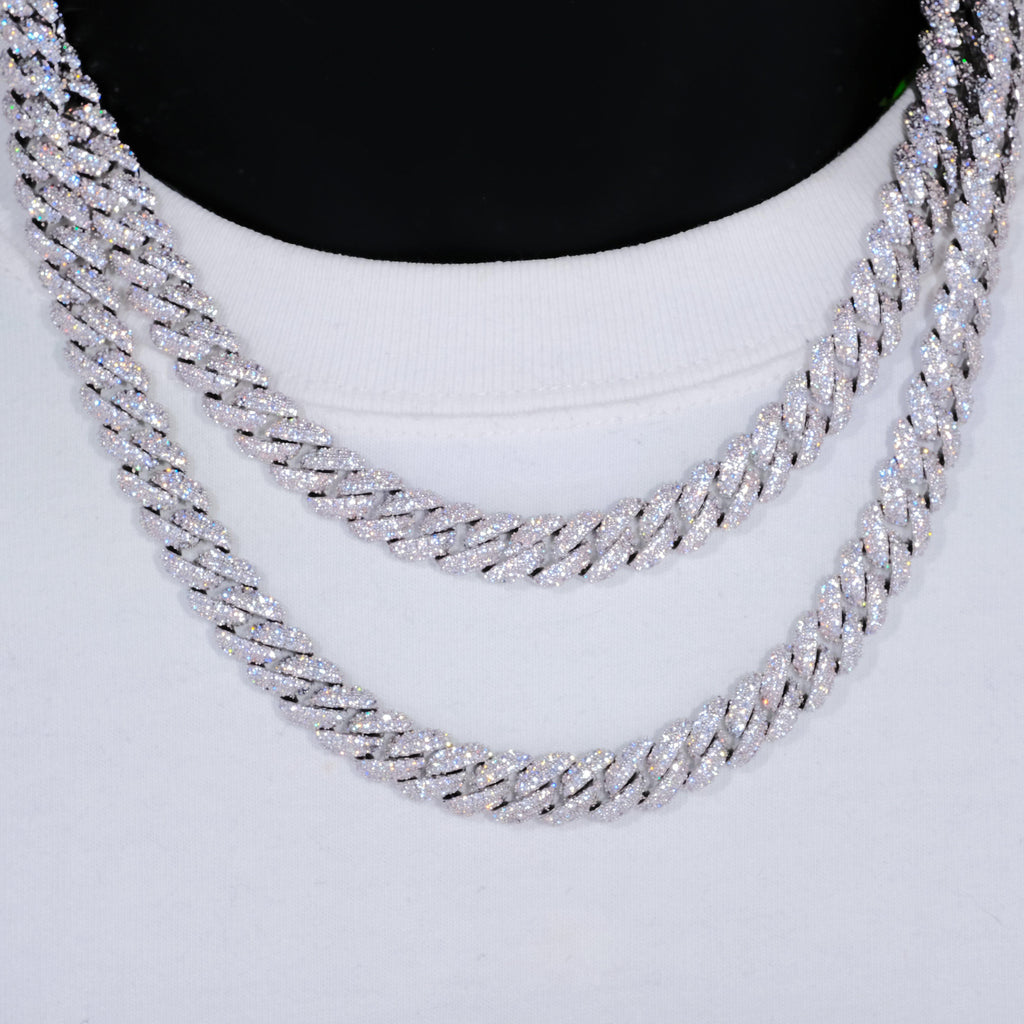 Cuban Link Chain (10mm) in White Gold - The GUU Shop