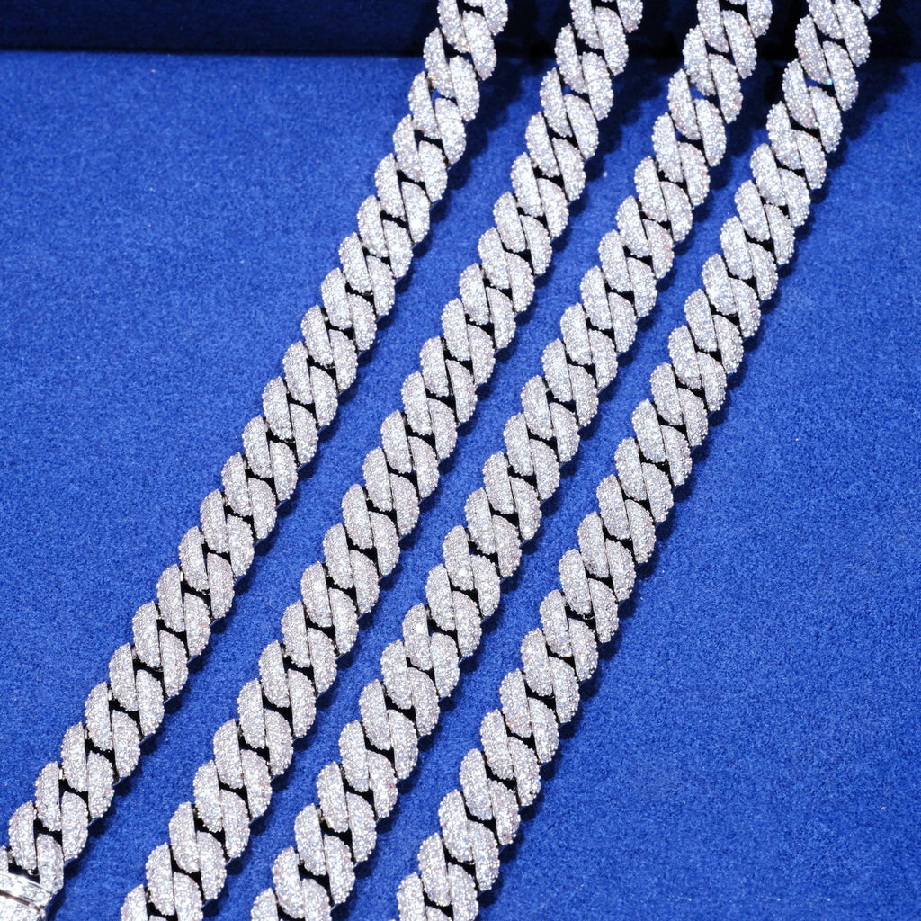 Cuban Link Chain (10mm) in White Gold - The GUU Shop