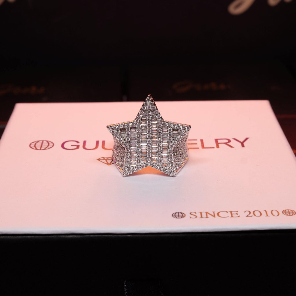 18K Gold-Plated Micro-inlay AAA CZ Pentagram Ring