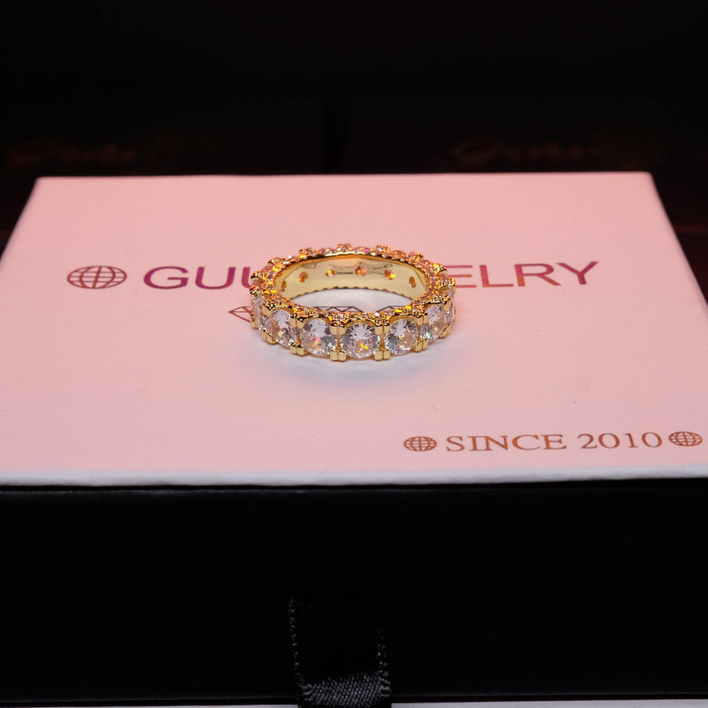 5mm 1" 18K Gold-Plated AAA CZ  Ring