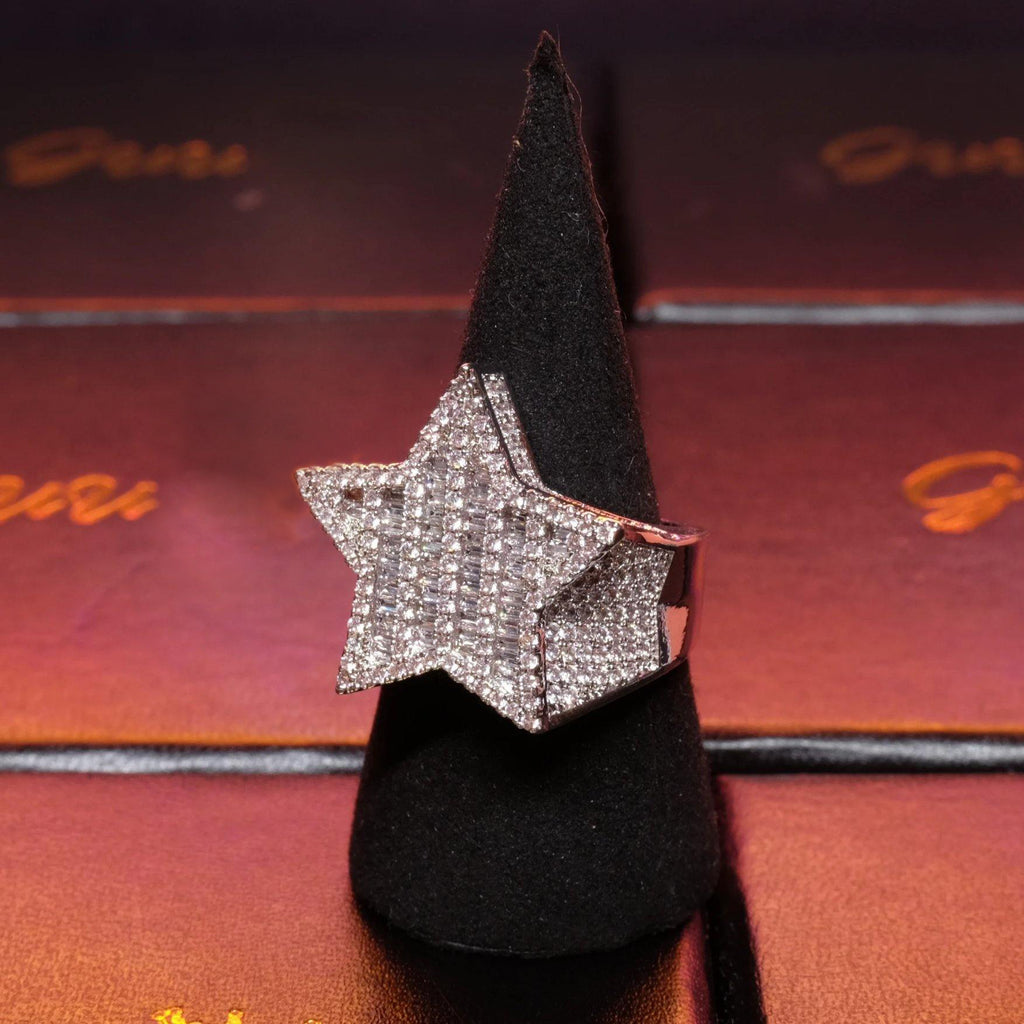 18K Gold-Plated Micro-inlay AAA CZ Pentagram Ring