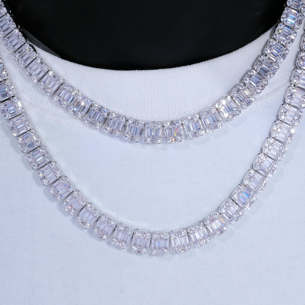 8mm Iced Square Baguette Tennis Chain - The GUU Shop