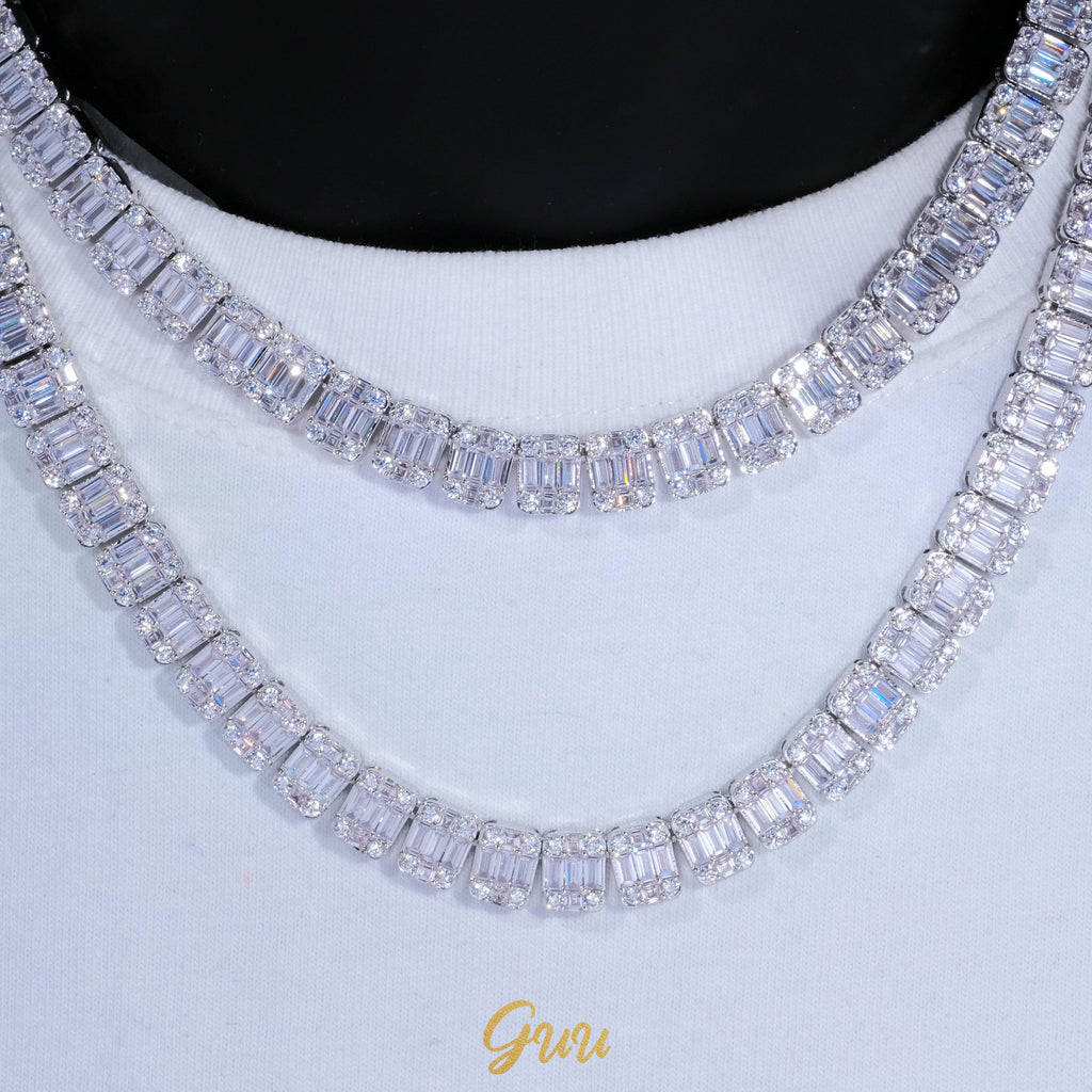 8mm Iced Square Baguette Tennis Chain (Reward) - The GUU Shop
