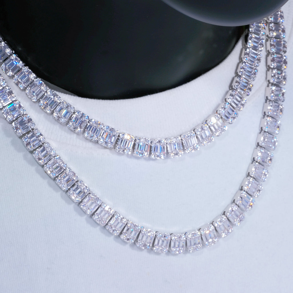 8mm Iced Square Baguette Tennis Chain - The GUU Shop
