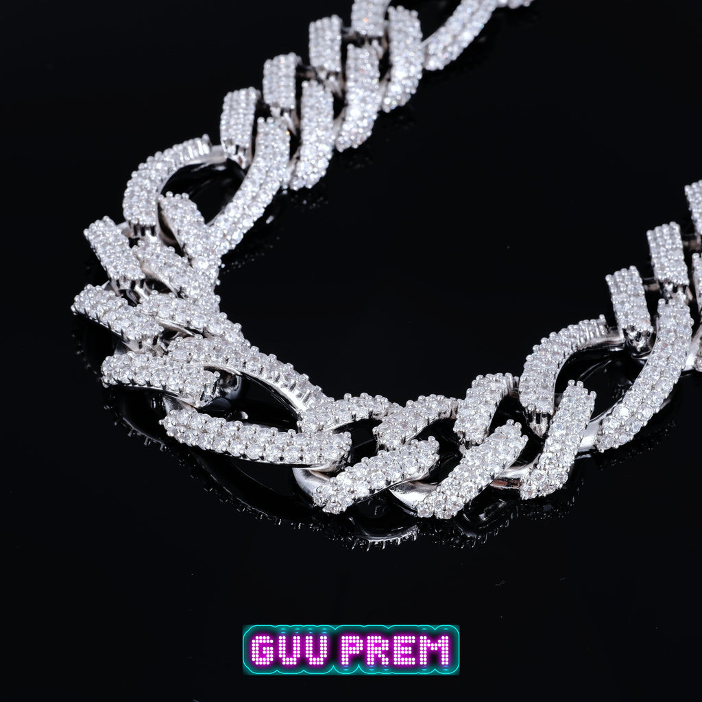 19mm Iced Figaro Chain - The GUU Shop