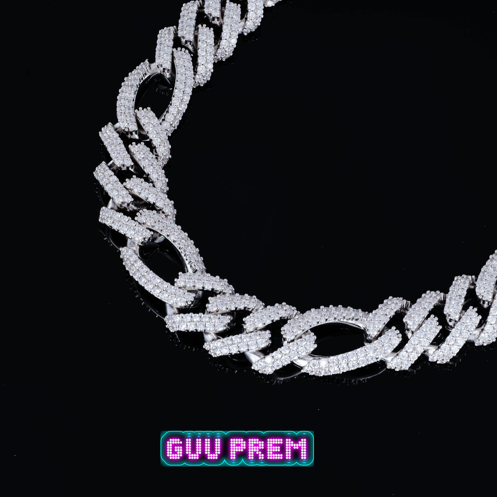 19mm Iced Figaro Chain - The GUU Shop