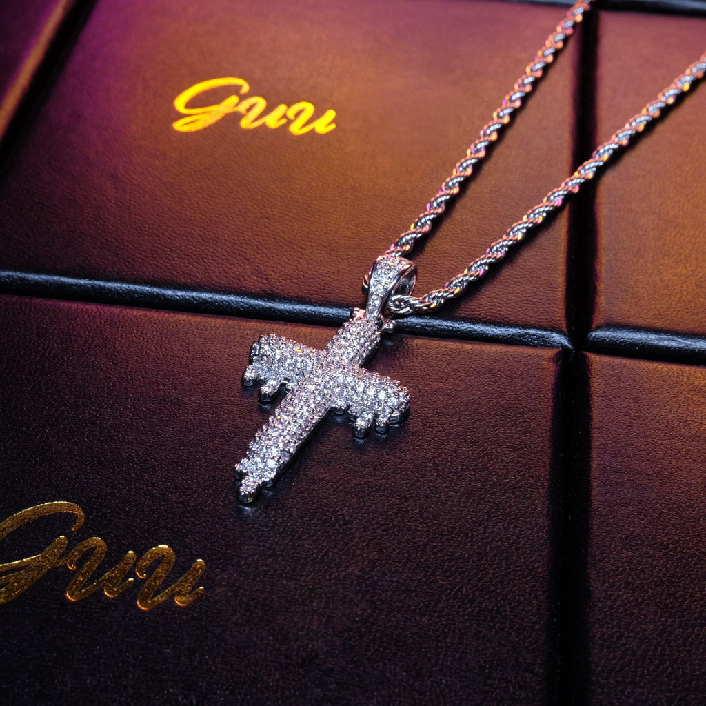 18K Gold-Plated Micro-inlay CZ Cross Necklace