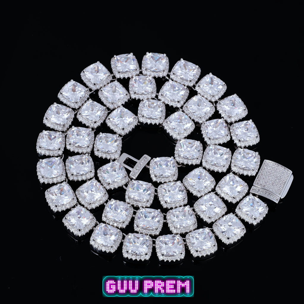 Glacier Clustered Tennis Chain in White Gold
