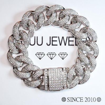 20MM 18K WhiteGold-Plated Miami Cuban Link Bracelet - The GUU Shop