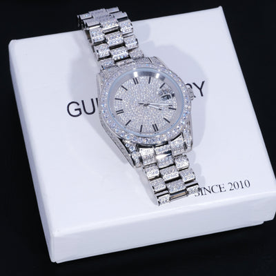 GUU Iced Watch Diamond Dial in WhiteGold - The GUU Shop