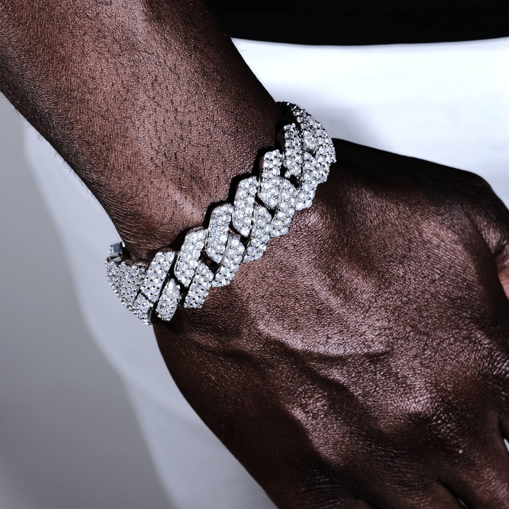19MM 2-Row Iced Prong Cuban Bracelet - The GUU Shop
