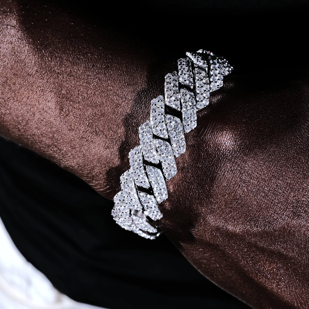 19MM 2-Row Iced Prong Cuban Bracelet - The GUU Shop
