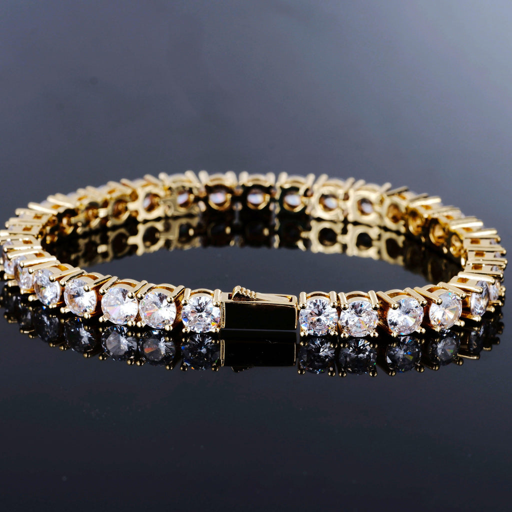 18k Gold-Plated  5mm AAA CZ Hip Hop Tennis Chain # Tennis Bracelet - The GUU Shop