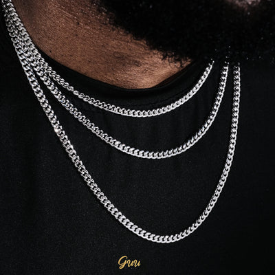 5mm Miami Cuban Link Chain In White Gold - The GUU Shop