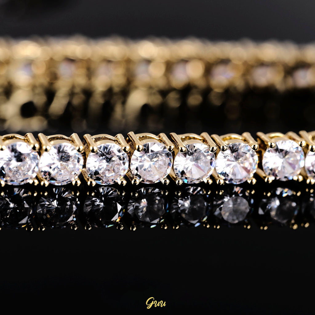 18k Gold-Plated  5mm AAA CZ Hip Hop Tennis Chain # Tennis Bracelet (Reward) - The GUU Shop