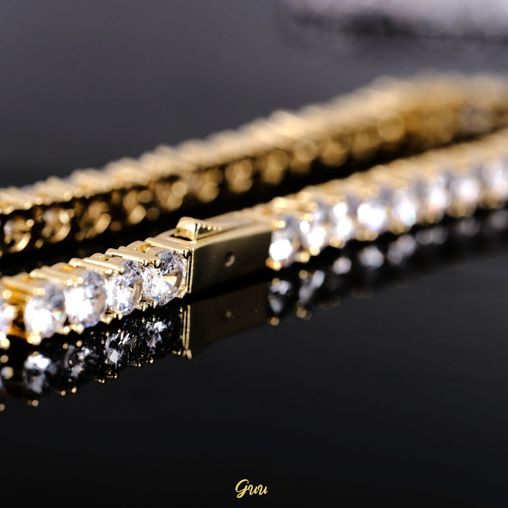 18k Gold-Plated  5mm AAA CZ Hip Hop Tennis Chain # Tennis Bracelet (Reward) - The GUU Shop