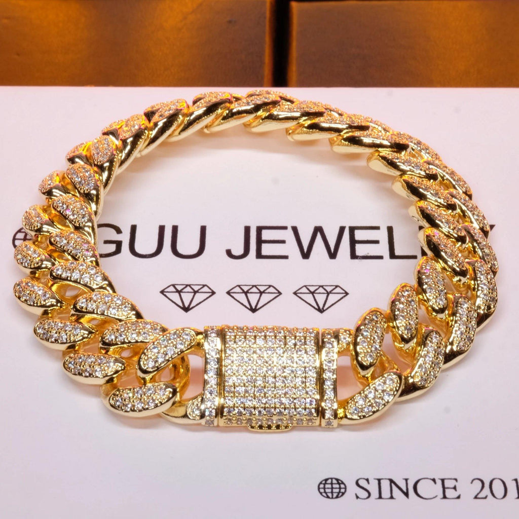 13MM 18K Gold-Plated Classic Miami Cuban Link Bracelet - The GUU Shop