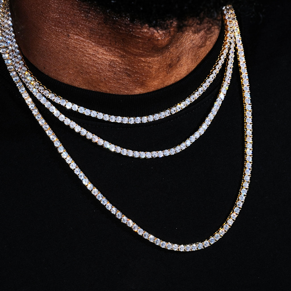 4mm 18K Gold-Plated Iced BlingBling Tennis Chain - The GUU Shop