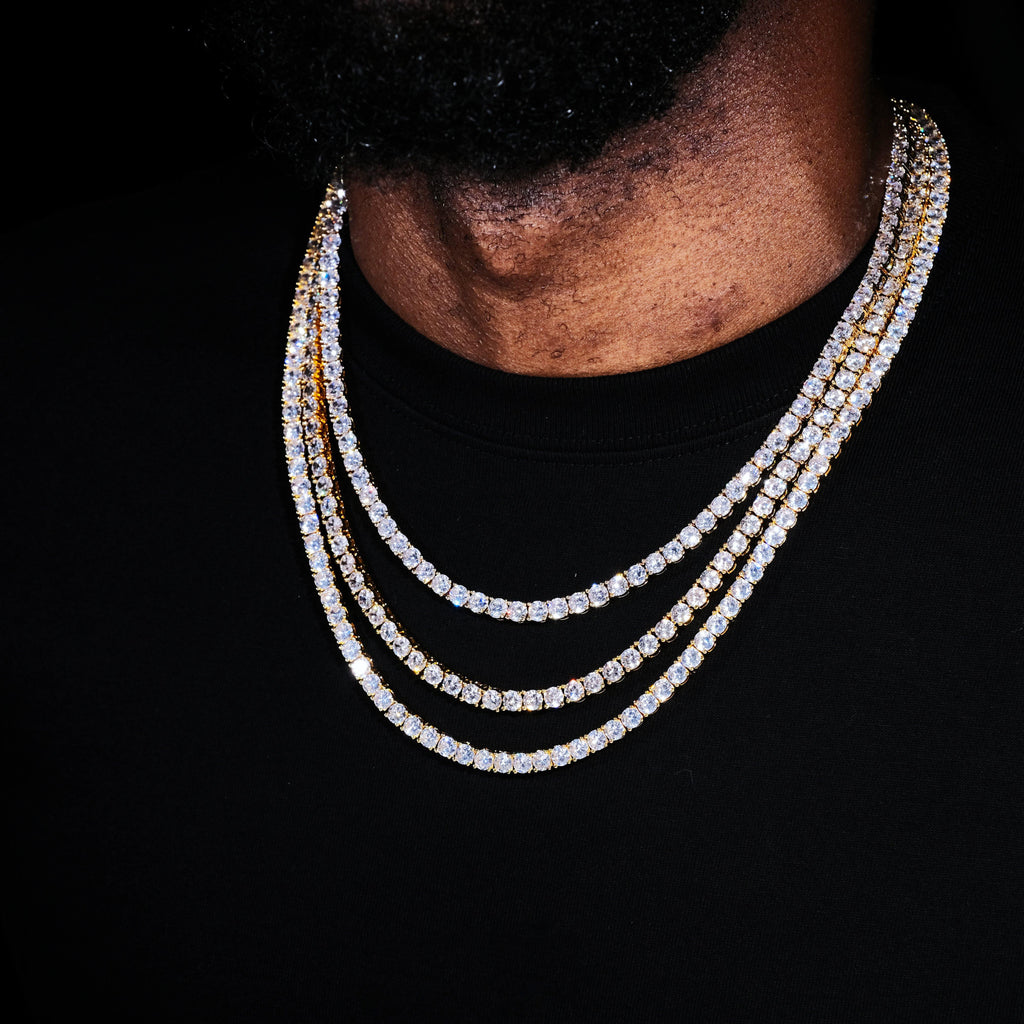5mm 18K Gold-Plated Iced BlingBling Tennis Chain - The GUU Shop
