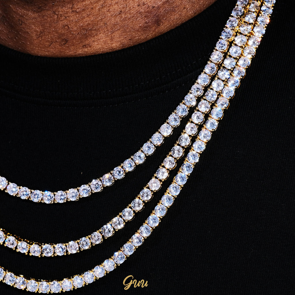 5mm 18K Gold-Plated Iced BlingBling Tennis Chain (Reward) - The GUU Shop