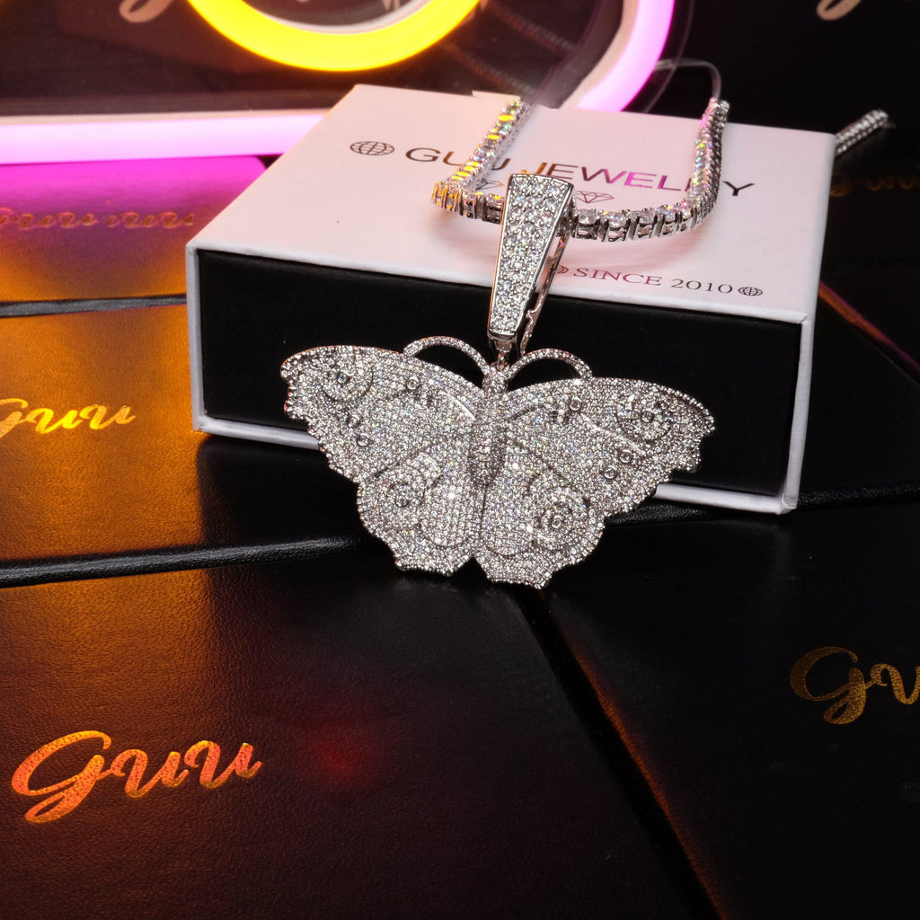18K Gold-Plated Micro Inlay  AAA CZ Butterfly Pendant - The GUU Shop